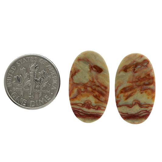 Wave Dolomite Pair 13x22.75x4 mm Oval Shape Polished Gemstone LS134-07034