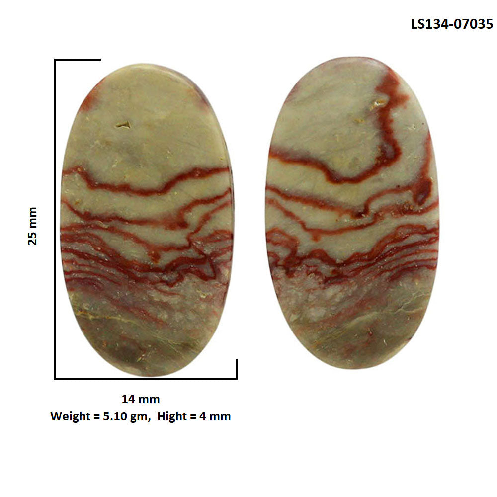 Wave Dolomite Pair 14x25x4 mm Oval Shape Polished Gemstone LS134-07035