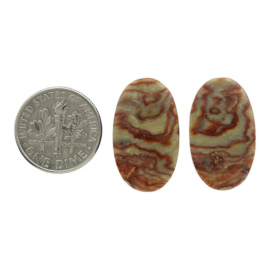 Wave Dolomite Pair 13.5x23x4 mm Oval Shape Polished Gemstone LS134-07036
