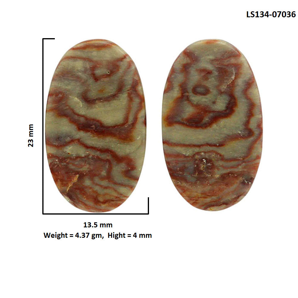 Wave Dolomite Pair 13.5x23x4 mm Oval Shape Polished Gemstone LS134-07036