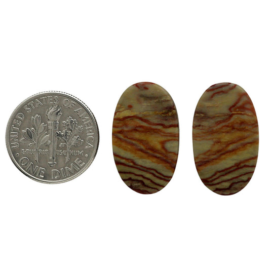 Wave Dolomite Pair 12.6x21.3x4.5 mm Oval Shape Polished Gemstone LS134-07037