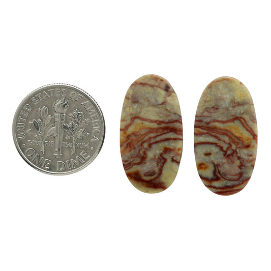 Wave Dolomite Pair 12x22.8x4 mm Oval Shape Polished Gemstone LS134-07038