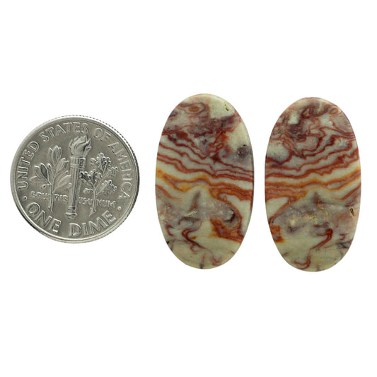 Wave Dolomite Pair 13.5x24.2x3.3 mm Oval Shape Polished Gemstone LS134-07042