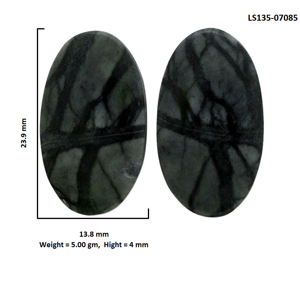 Picasso Jasper Pair 13.8x23.9x4 mm Oval Shape Polished Gemstone LS135-07085