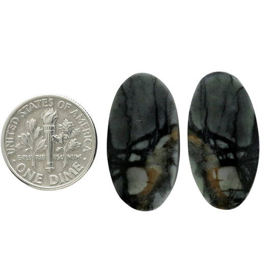 Picasso Jasper Pair 13.2x25.2x4.2 mm Oval Shape Polished Gemstone LS135-07086