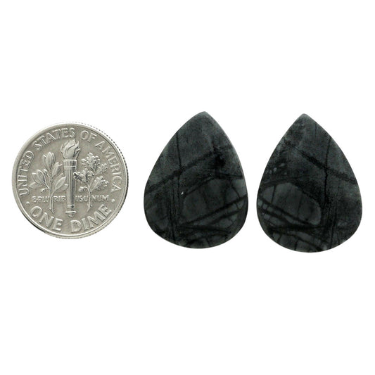 Picasso Jasper Pair 16x20.85x4 mm Pear Shape Polished Gemstone LS135-07089