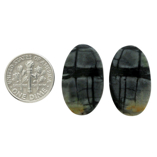 Picasso Jasper Pair 14.7x24.75x4.5 mm Oval Shape Polished Gemstone LS135-07094