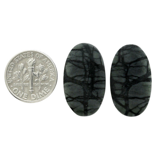 Picasso Jasper Pair 14x24.25x3.2 mm Oval Shape Polished Gemstone LS135-07095