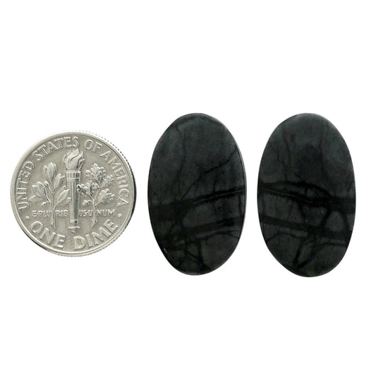 Picasso Jasper Pair 13.8x22.7x4.2 mm Oval Shape Polished Gemstone LS135-07096