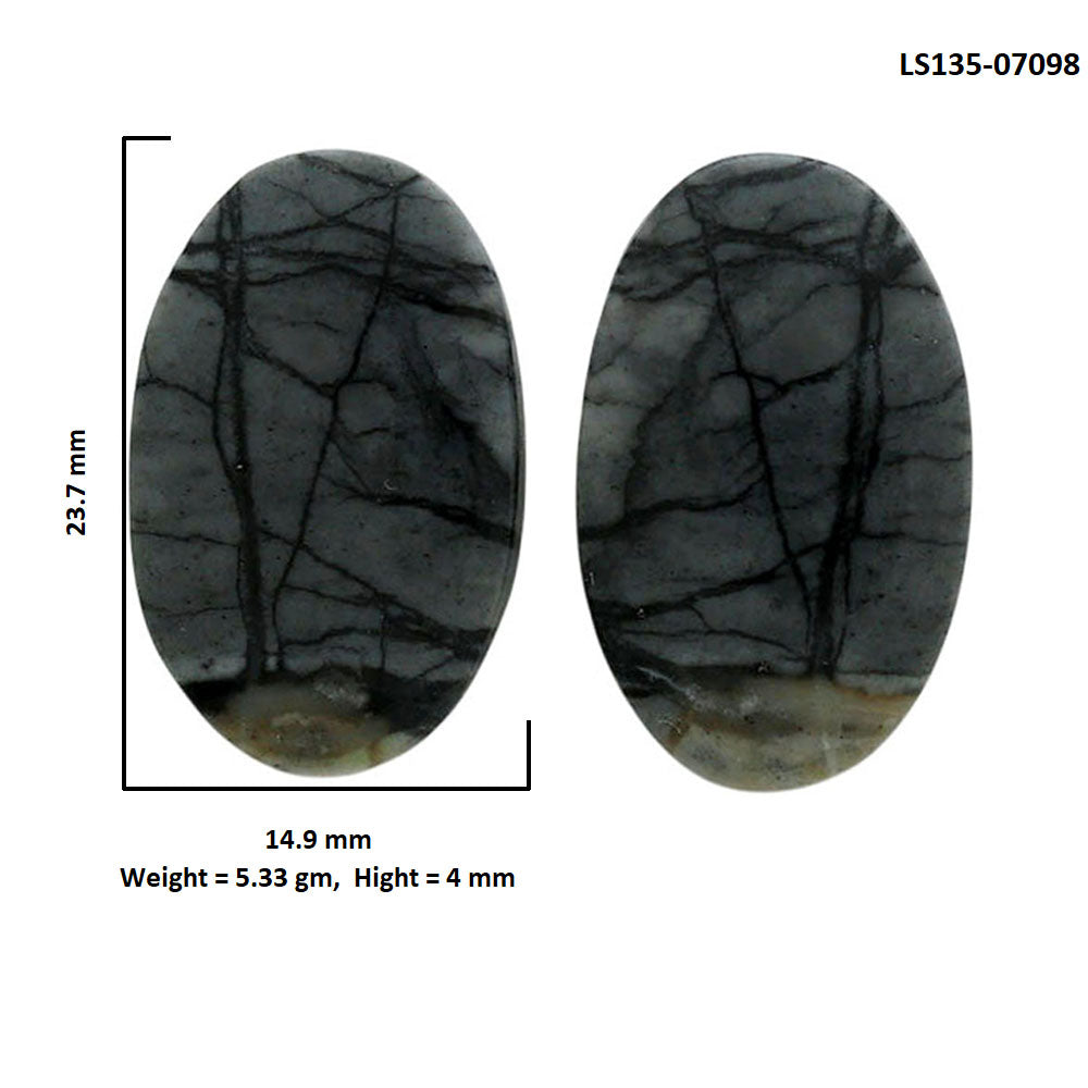 Picasso Jasper Pair 14.9x23.7x4 mm Oval Shape Polished Gemstone LS135-07098