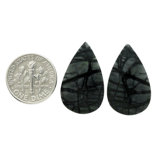 Picasso Jasper Pair 15.1x24.6x4 mm Pear Shape Polished Gemstone LS135-07102