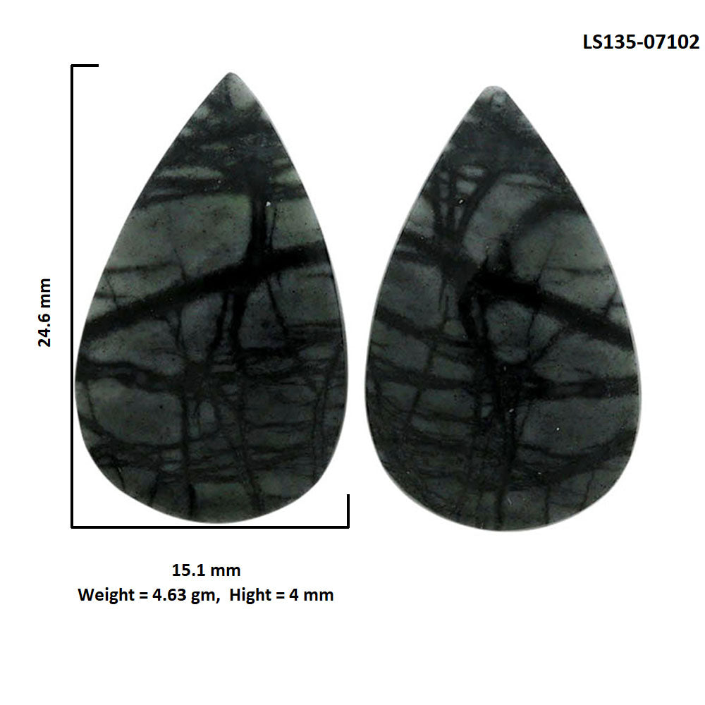 Picasso Jasper Pair 15.1x24.6x4 mm Pear Shape Polished Gemstone LS135-07102