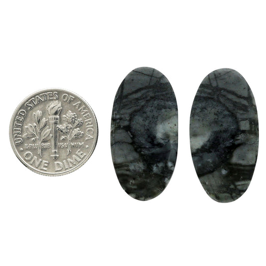 Picasso Jasper Pair 13.75x26.8x4.2 mm Oval Shape Polished Gemstone LS135-07104
