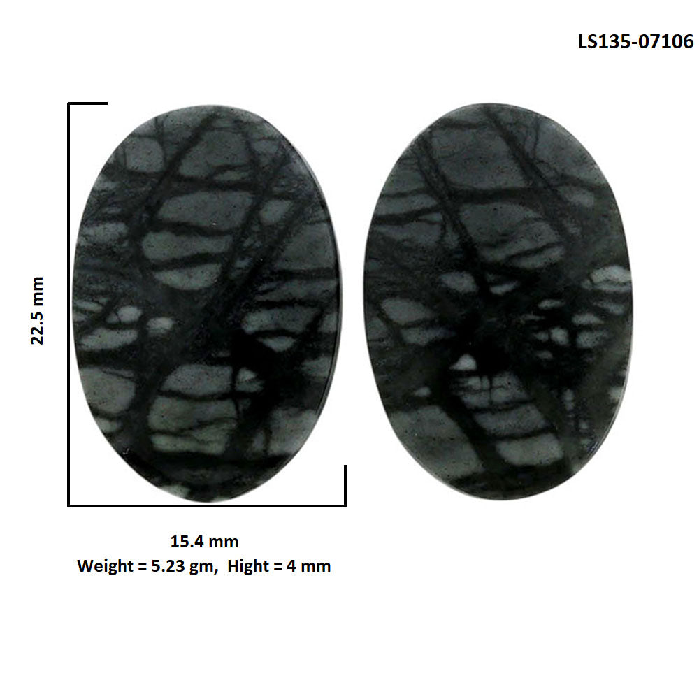 Picasso Jasper Pair 15.4x22.5x4 mm Oval Shape Polished Gemstone LS135-07106