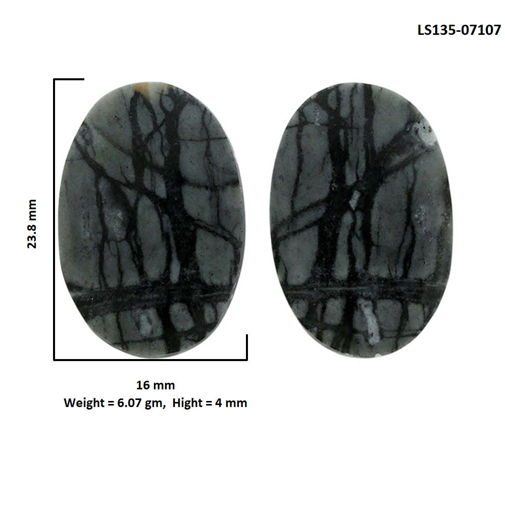 Picasso Jasper Pair 16x23.8x4 mm Oval Shape Polished Gemstone LS135-07107