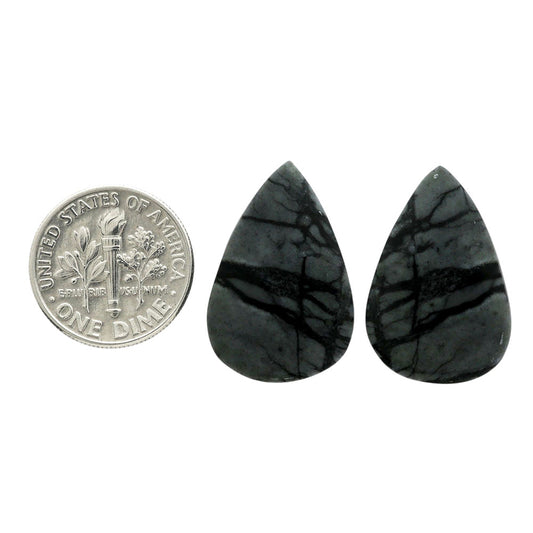 Picasso Jasper Pair 15.9x23.8x4 mm Pear Shape Polished Gemstone LS135-07108