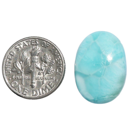 Larimar (Dominican Republic) 14.1x20.5x5.7 mm Oval Shape Polished Gemstone LS137-07173