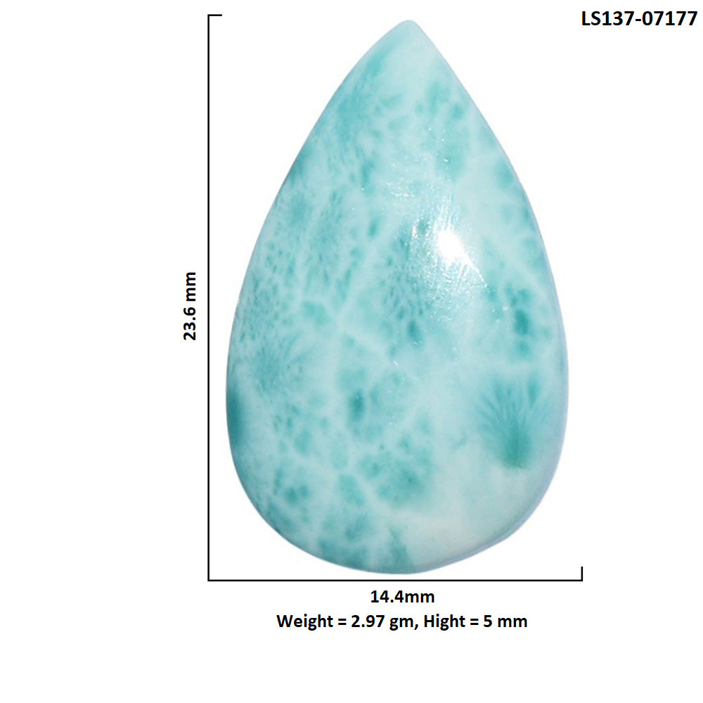 Larimar (Dominican Republic) 14.4x23.6x5 mm Pear Shape Polished Gemstone LS137-07177