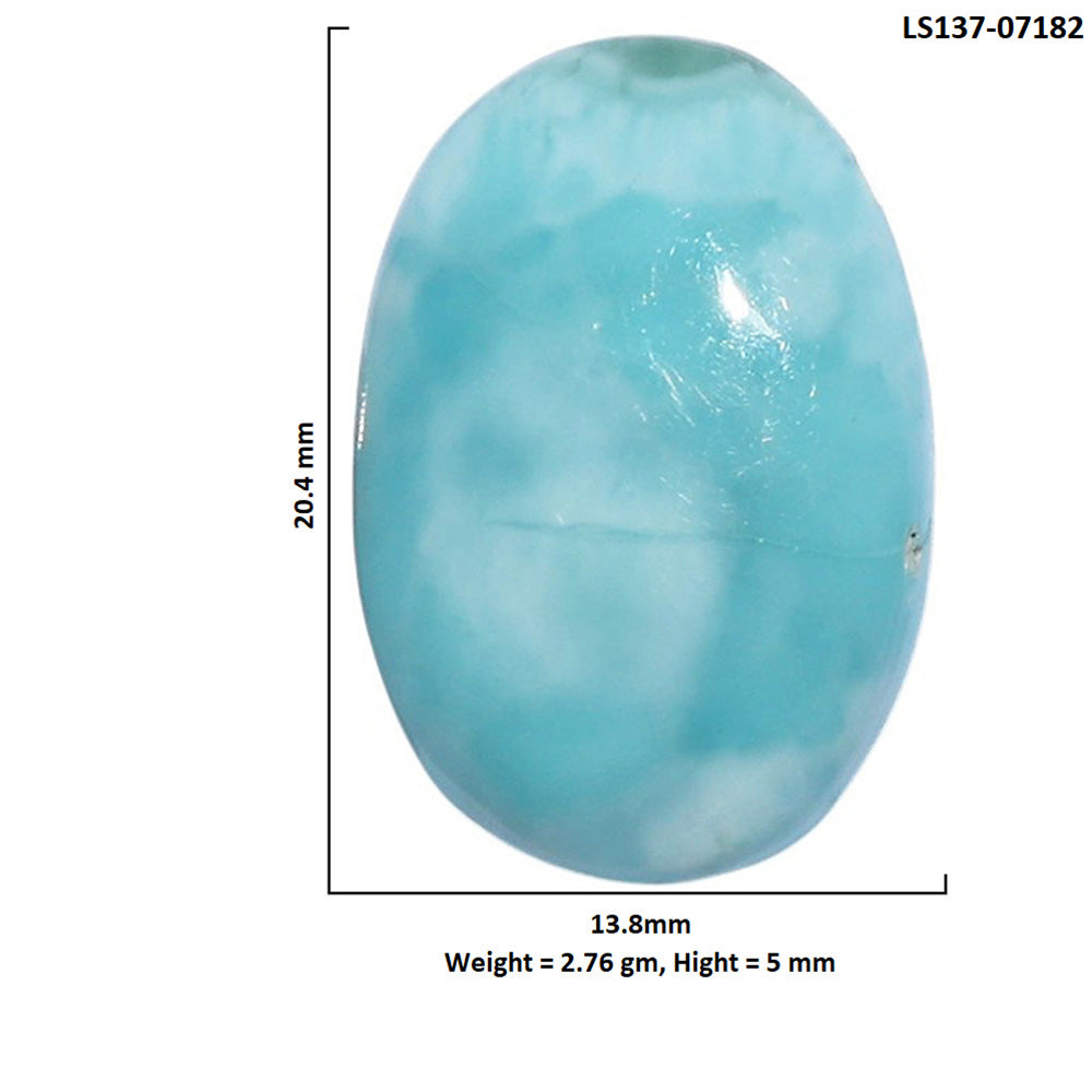 Larimar (Dominican Republic) 13.8x20.4x5 mm Oval Shape Polished Gemstone LS137-07182