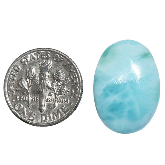 Larimar (Dominican Republic) 15x21.25x5.5 mm Oval Shape Polished Gemstone LS137-07186