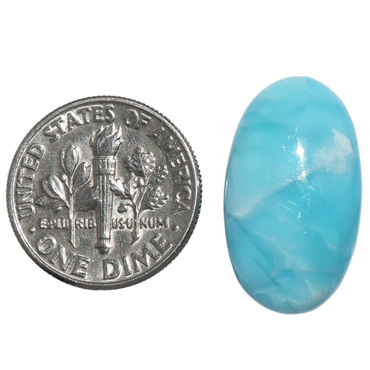 Larimar (Dominican Republic) 12.5x21.85x5.5 mm Oval Shape Polished Gemstone LS137-07187