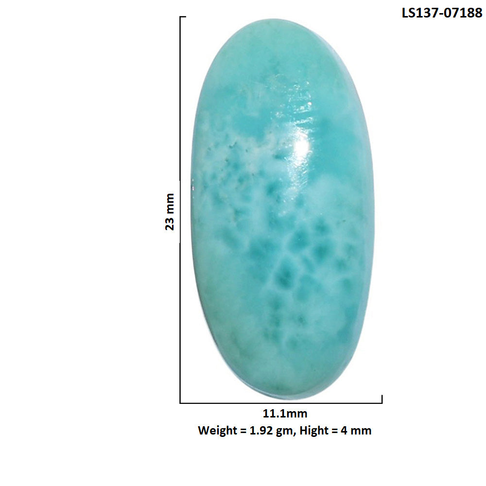 Larimar (Dominican Republic) 11.1x23x4 mm Oval Shape Polished Gemstone LS137-07188