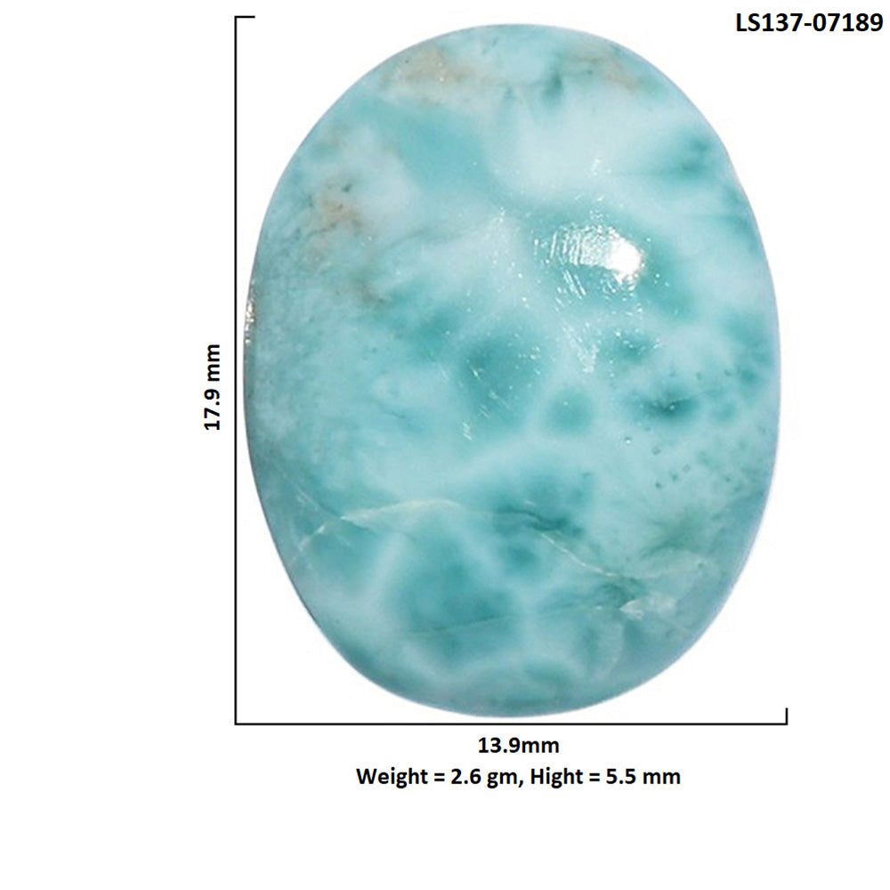 Larimar (Dominican Republic) 13.9x17.9x5.5 mm Oval Shape Polished Gemstone LS137-07189