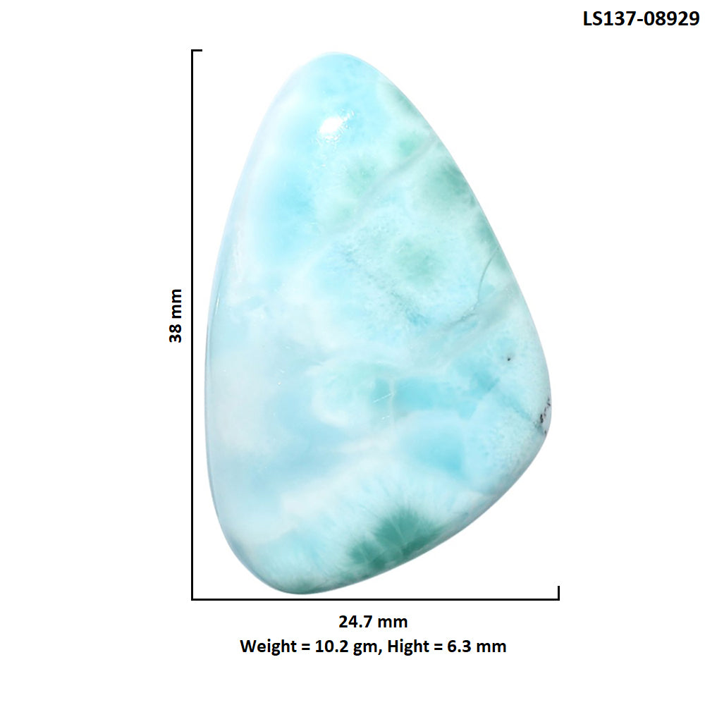 Larimar (Dominican Republic) 24.7x38x6.3 mm Fancy Shape Polished Gemstone LS137-08929