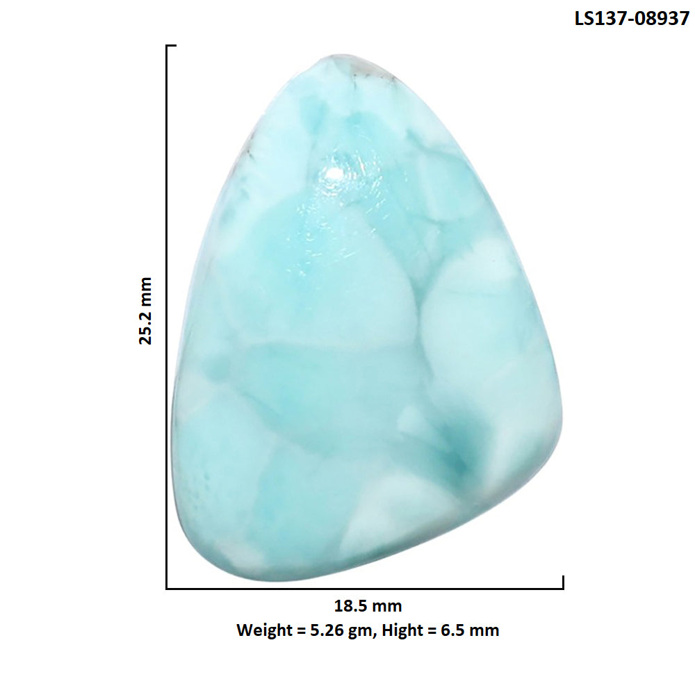Larimar (Dominican Republic) 18.5x25.2x6.5 mm Fancy Shape Polished Gemstone LS137-08937