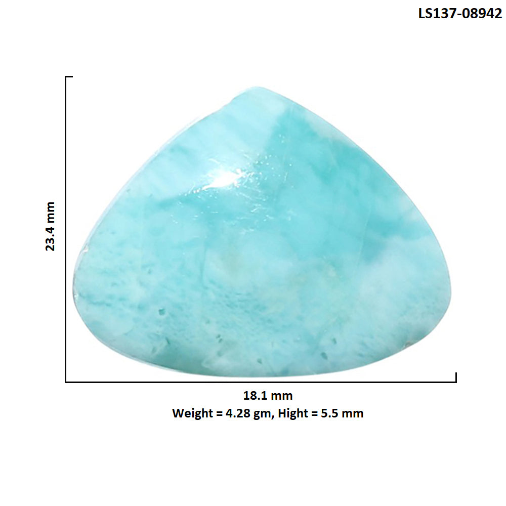 Larimar (Dominican Republic) 18.1x23.4x5.5 mm Heart Shape Polished Gemstone LS137-08942