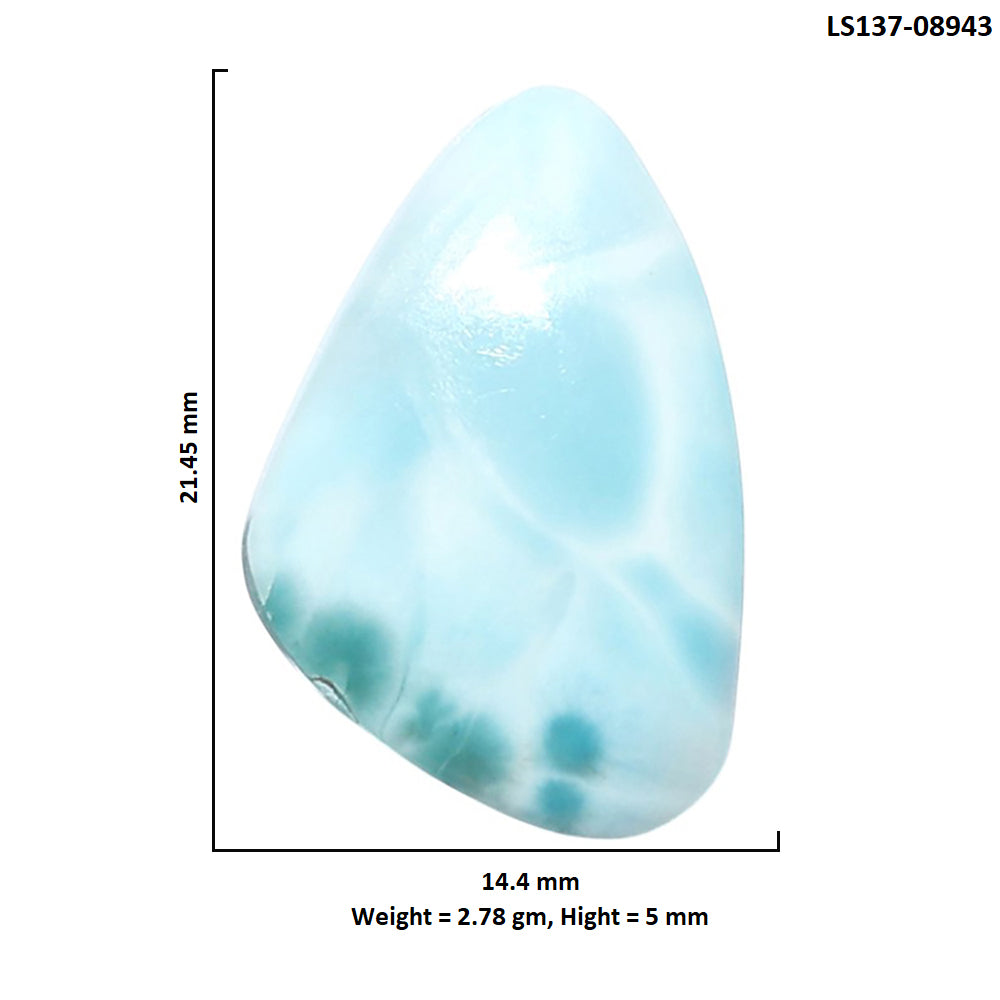 Larimar (Dominican Republic) 14.4x21.45x5 mm Fancy Shape Polished Gemstone LS137-08943