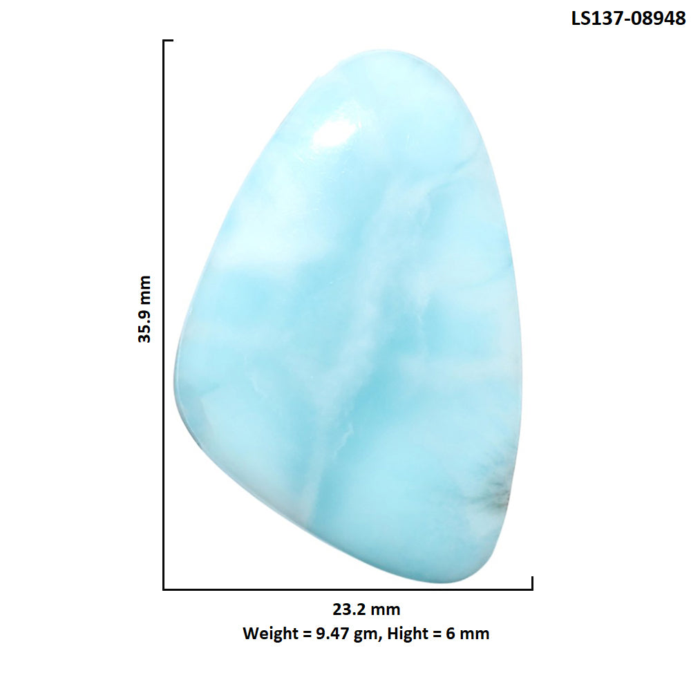 Larimar (Dominican Republic) 23.2x35.9x6 mm Fancy Shape Polished Gemstone LS137-08948