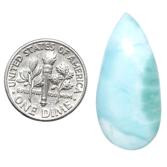 Larimar (Dominican Republic) 13.8x29.5x5 mm Pear Shape Polished Gemstone LS137-08950