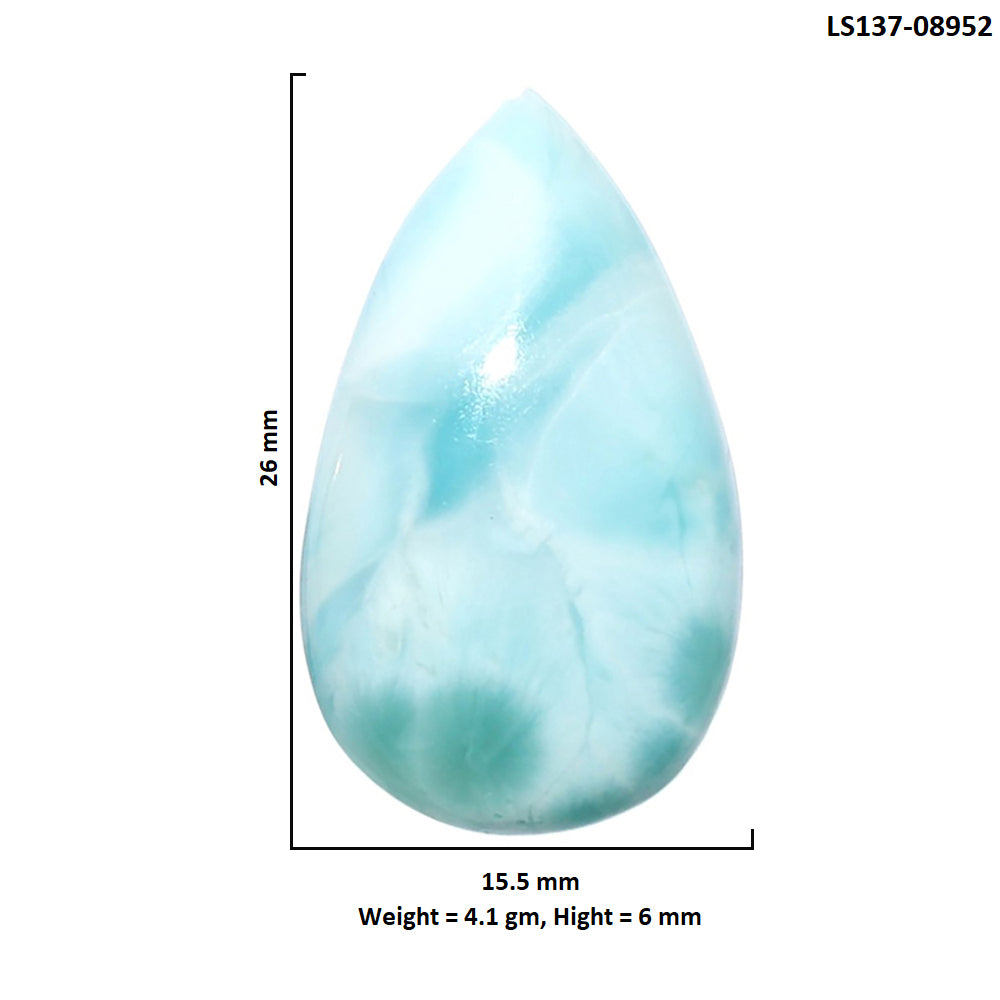 Larimar (Dominican Republic) 15.5x26x6 mm Pear Shape Polished Gemstone LS137-08952