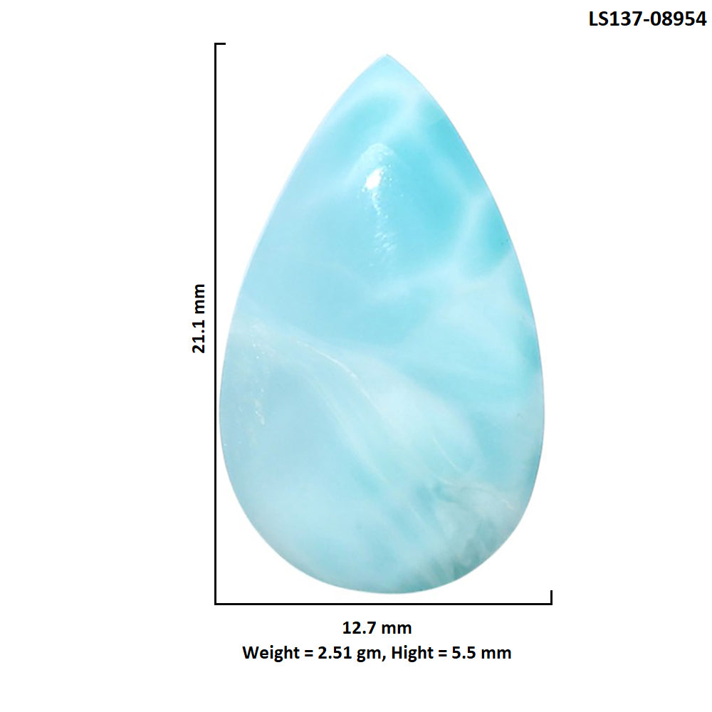 Larimar (Dominican Republic) 12.7x21.1x5.5 mm Pear Shape Polished Gemstone LS137-08954