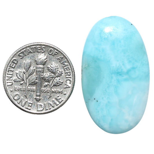 Larimar (Dominican Republic) 16.7x29x5.3 mm Oval Shape Polished Gemstone LS137-08957