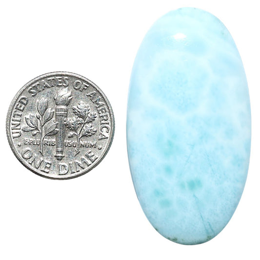 Larimar (Dominican Republic) 20.4x38.8x6.5 mm Oval Shape Polished Gemstone LS137-08967