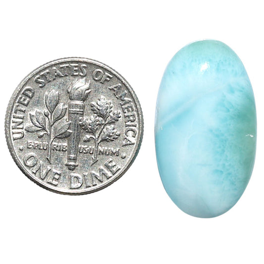 Larimar (Dominican Republic) 13.2x23x6 mm Oval Shape Polished Gemstone LS137-08971