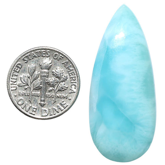 Larimar (Dominican Republic) 16.5x38.1x6.5 mm Pear Shape Polished Gemstone LS137-08973