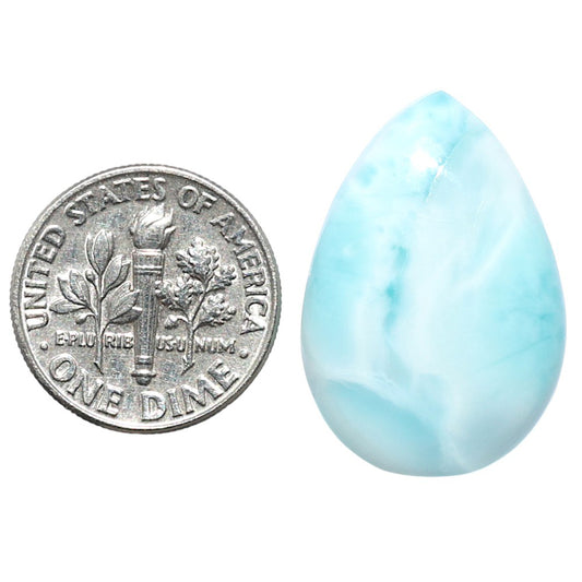 Larimar (Dominican Republic) 17.4x25.45x5.8 mm Pear Shape Polished Gemstone LS137-08975