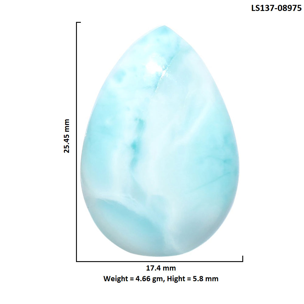Larimar (Dominican Republic) 17.4x25.45x5.8 mm Pear Shape Polished Gemstone LS137-08975
