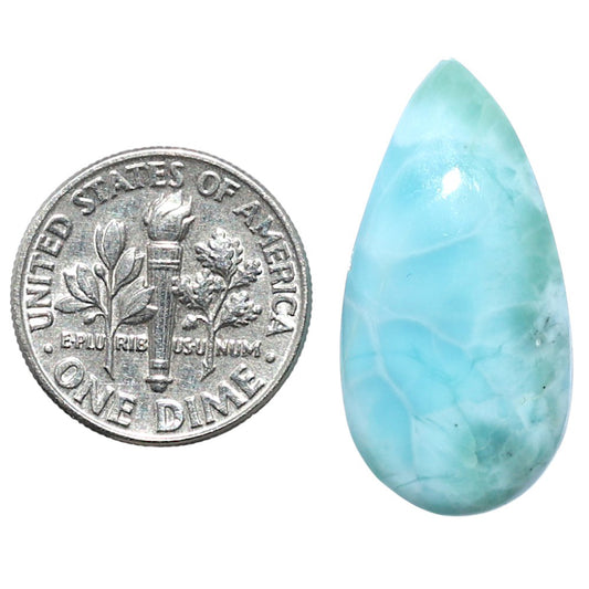 Larimar (Dominican Republic) 13.8x27x5.7 mm Pear Shape Polished Gemstone LS137-08978