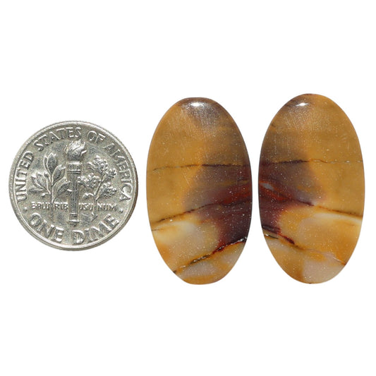 Mookaite Pair 14.5x25.6x3.5 mm Oval Shape Polished Gemstone LS139-07472