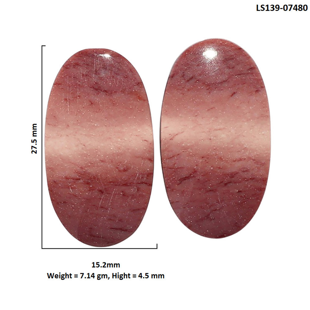 Mookaite Pair 15.2x27.5x4.5 mm Oval Shape Polished Gemstone LS139-07480