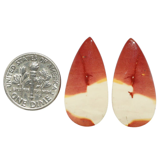 Mookaite Pair 13.4x27.1x4.7 mm Pear Shape Polished Gemstone LS139-07483