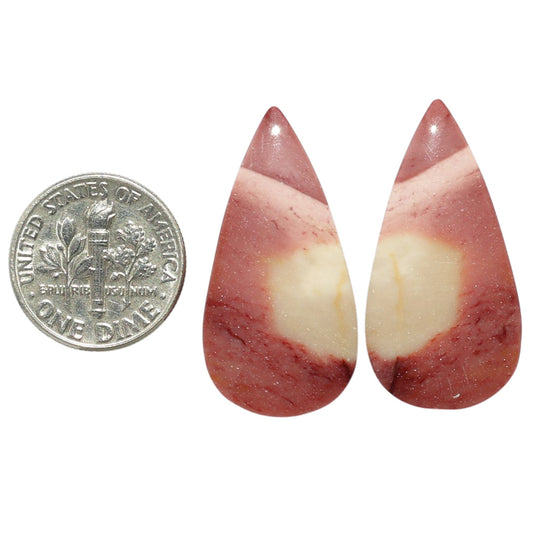 Mookaite Pair 15.4x30.6x4.5 mm Pear Shape Polished Gemstone LS139-07485