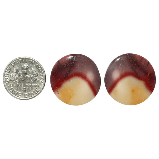 Mookaite Pair 20.7x20.7x4 mm Round Shape Polished Gemstone LS139-07486