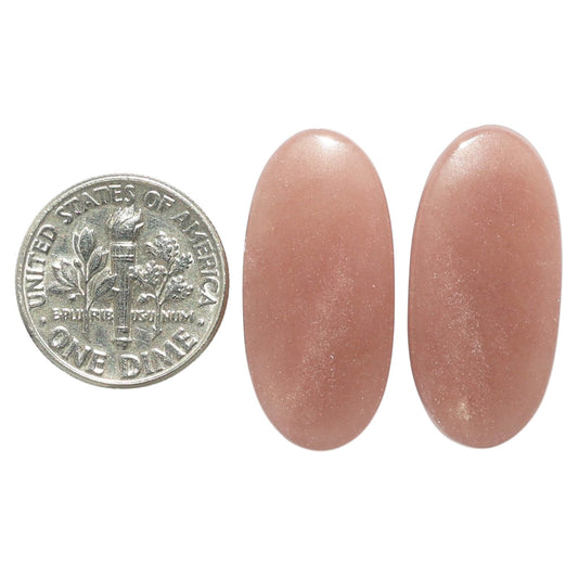 Pink Aventurine Pair 12.5x26.7x4 mm Oval Shape Polished Gemstone LS140-07488