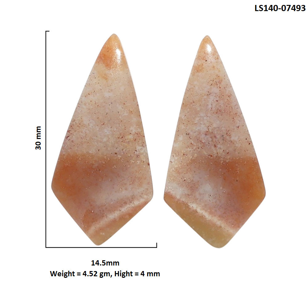 Yellow Aventurine Pair 14.5x30x4 mm Fancy Shape Polished Gemstone LS140-07493