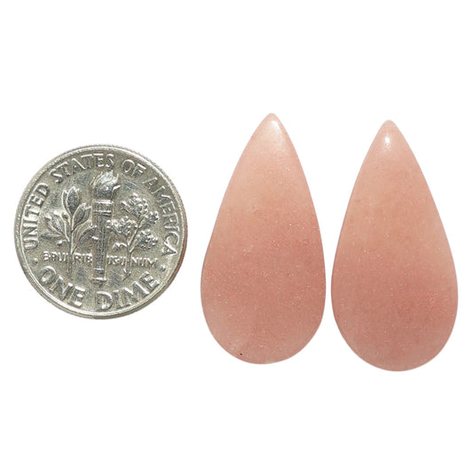 Pink Aventurine Pair 13x25.4x4 mm Pear Shape Polished Gemstone LS140-07495
